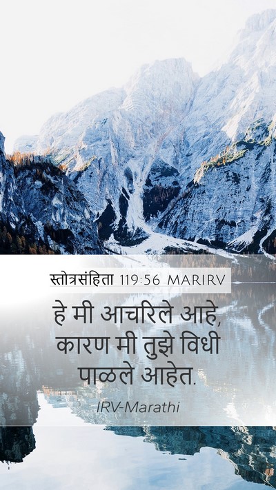 स्तोत्रसंहिता 119:56 MARIRV Mobile Phone Wallpaper - हे मी आचरिले आहे, - Mobile Bible Verse Wallpaper