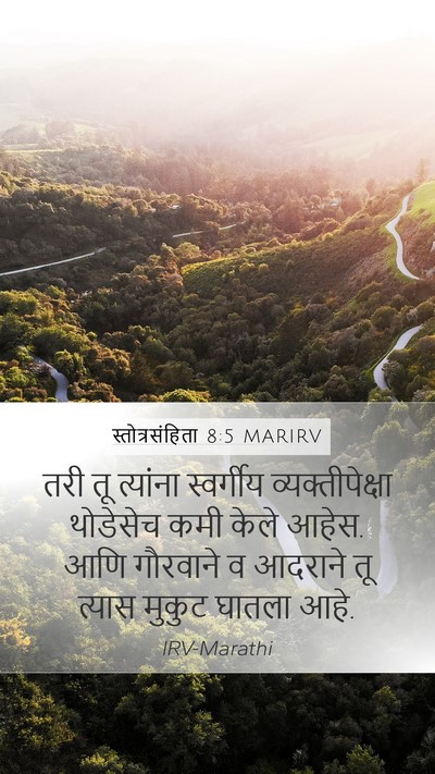 स्तोत्रसंहिता 8:5 MARIRV Mobile Phone Wallpaper - तरी तू त्यांना - Mobile Bible Verse Wallpaper